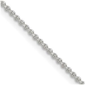 1.4mm Sterling Silver Solid Diamond Cut Cable Chain Necklace, 18 Inch